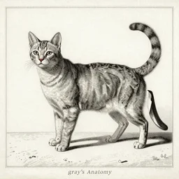 “ gray ’ s anatomy ” aquatint etching feline veterinary diagram optical illusion 1 0 2 4 x 1 0 2 4