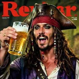 portrait of a pirate cheering beer, photography by steve mccurry and david lazar, volumetric lighting, very detailed face, artstation, press, magazine