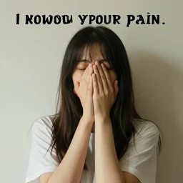a picture of girl, theme I know your pain