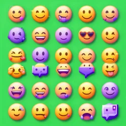 twitch funny emotes, icons, highly detailed, sold green background