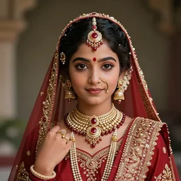 portrait of a cute indian girl wearing intricate indian accessories and clothes by greg rutkowski, digital art, trending on artstation, hd, 8 k, highly detailed, good lighting, beautiful, epic, masterpiece