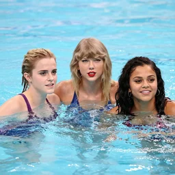 emma watson, taylor swift, and selena gomez swim together