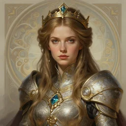 portrait of imogen poots as a paladin by maria poliakova, deep focus, intricate, elegant, regal, highly detailed, digital painting, artstation, concept art, matte, sharp focus, illustration, gloomhaven, fantasy, hearthstone, art by artgerm and greg rutkowski and alphonse mucha
