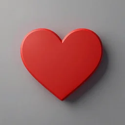 a red heart icon. minimalistic. no background. solid colors. cell shading, hight contrast, tichk contours