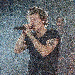 Harry Styles after a big bong hit with Snoop Dogg. Red eyes, smoky environment, on stage at a One-Direction concert