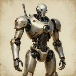 pathfinder robot from apex legends character portrait, portrait, concept art, intricate details, highly detailed, vintage sci - fi