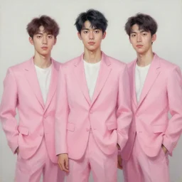 yue minjun pink men oil painting