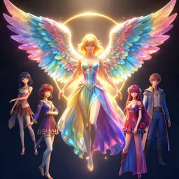 a colorful, beautifull, full body angel with big wings, shining light, golden hora, by karol bak, ayami kojima, artgerm, yoshitaka amano, olivier ledroit, concept art, 3 d, octane render, 8 k, unreal engine