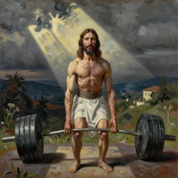 jesus christ, deadlifting, heavy weights, pablo picasso painting