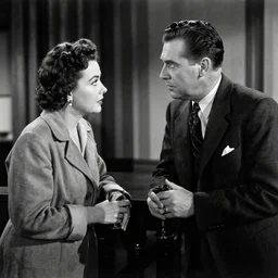 1940s black and white film noir movie scene