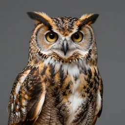 hyperrealist highly detailed cinematic lighting studio portrait of a great horned owl, high contrast wood engraving, kentaro miura manga style, shocking detail trending on artstation 8 k