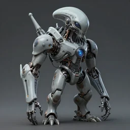 A Hyper-Detailed Alien, Future Tech :: Full Shot camera angle :: Art by Yongjae Choi ::
