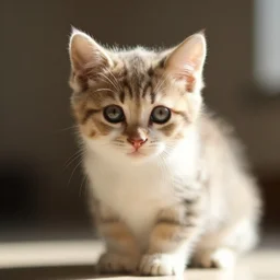 extremely fuzzy kitten against sunlight, created by WLOP