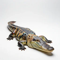 colorful alligator, clean 3d render, full body, isolated on a pure white background, centered, entire subject in frame, sharp focus, soft studio lighting