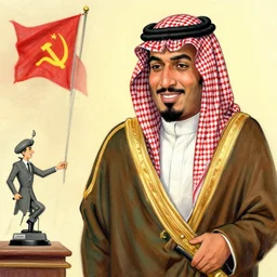 the ussr experience with a saudi man, caricature