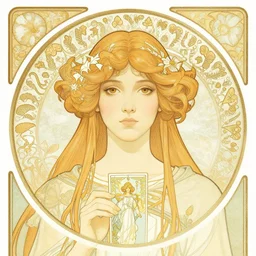 masterpiece head-on symmetrical centered painted portrait, Maya Ali as D&D sorcerer, drawn Art Nouveau illustration, wizard robe, delicate, elegant, tarot card background, in the style of ROSSDRAWS and Ruan Jia and Ross Tran and Alphonse Mucha and Ayami Kojima and Charlie Bowater and Karol Bak and Jean Delville, rich bright colours