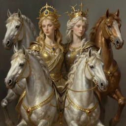 Portraits based on the four horsemen of the apocalypse, intricate, elegant, fantasy, highly detailed, digital painting, shallow focus, illustration, beautiful volumetric lighting, epic light, trending on Artstation.