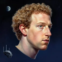 A floating head of mark zuckerberg as an alien in space, only the head, fantasy art, in the style of artgerm, illustration, epic, fantasy, intricate, hyper detailed, artstation, concept art, smooth, sharp focus, ray tracing, vibrant, artgerm, award winning art, ray tracing