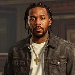 Kendrick Lamar as a GTA V character, gameplay screenshot