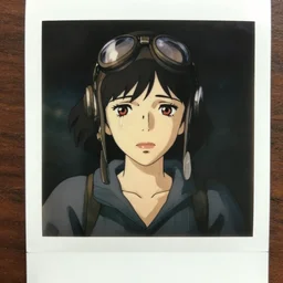 a polaroid film still of a sad 1 9 5 0's aviator girl crying, red eyes, sad dramatic, finely detailed features, perfect art, gapmoe yandere grimdark, trending on pixiv fanbox, painted by greg rutkowski makoto shinkai takashi takeuchi studio ghibli, akihiko yoshida,
