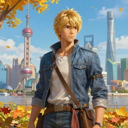 wonderful shanghai the bund, painting photoshop by mark ryden and pixar and hayao miyazaki, unreal 5, daz, hyperrealistic, octane render, cosplay, rpg portrait, dynamic lighting, intricate detail, harvest fall vibrancy, cinematic