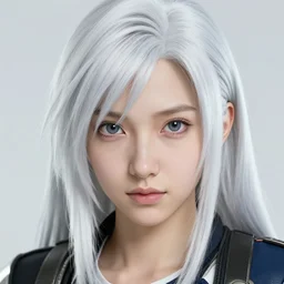 portrait of tifa lockhart, final fantasy, cute - fine - face, white - hair pretty face, realistic shaded perfect face, fine details. anime, cyberpunk. realistic shaded lighting by ilya kuvshinov and gustav klimt