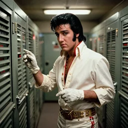 7 0 s film still from a horror movie about elvis and morgues, kodachrome, cinecolor, cinestill, film grain, film texture, retro, cinematic, high resolution, photorealism,