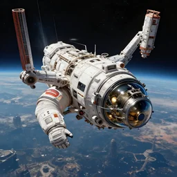 hyper realistic epic space race, detailed surrealism, space race, space station, space background, futuristic city, ultra realistic, octane render, 8 k. art by ron walotsky.