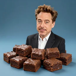 a bunch of brownies that forms to look like robert downey