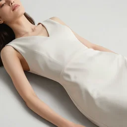 3 d, close - up, fashion model in a dress lying on the water, photorealistic, oil painting, matte, vogue cover style, by mario testino and peter lindbergh