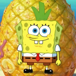 a sponge who lives in a pineapple under the sea