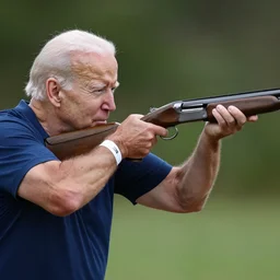 joe biden aiming a shotgun