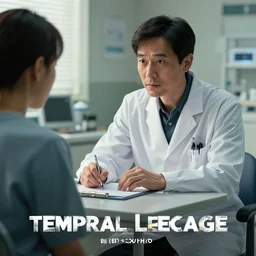 temporal leakage temporal leakage movie poster, a photo of a doctor diagnosing a patient highly detailed, octane render by tomino sama