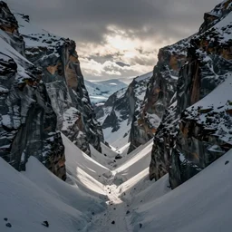 a canyon in antarctica.