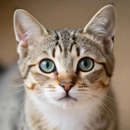 a photograph of a kitten with large eyes