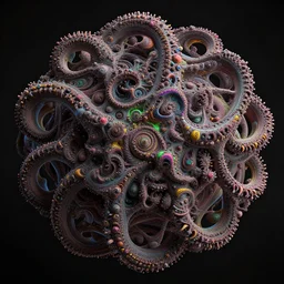 3d fractal wallpaper by Escher, spirals tubes roots, psychedelic!!, mandelbulb 3d, digital art, high details, depth of field, hard lighting!, trending on artstation, deviantart, octane render, HD, (((Low light))), 8k, eric zener, zdzisław beksiński, dark background