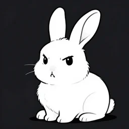 black - and - white line art illustration of a playful, wry rabbit deep in a tangled forest, smoking a cigarette, with smoke rising, whimsical masterpiece