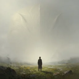 a landscape with alone man, diffuse lighting, fantasy, intricate, elegant, highly detailed, lifelike, photorealistic, digital painting, artstation, illustration, concept art, smooth, sharp focus, naturalism, trending on byron's - muse, by greg rutkowski and greg staples