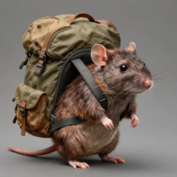 hyperdetailed portrait of a rat wearing an enormous adventure's backpack. highly detailed portrait, digital painting, sharp focus illustration, artstation hq. intricate, elegant. wlop, greg rutkowski, alphonse mucha, medium shot. dan mumford andrei riabovitchev, marc simonetti, yoshitaka amano