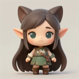cute elf girl with cat ears, dungeons and dragons, character art, matte painting