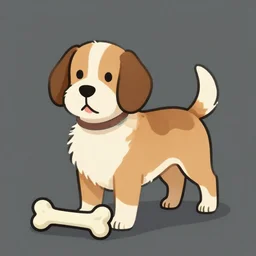 an illustration of a dog with a bone