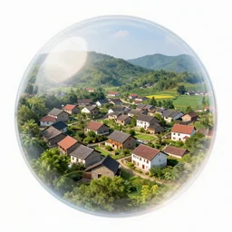 village inside of a bubble