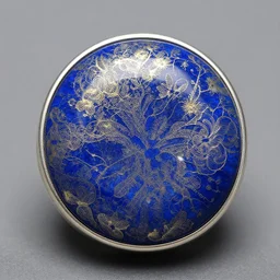 lapis lazuli with a silver / gold fractal filigree, hyper detailed