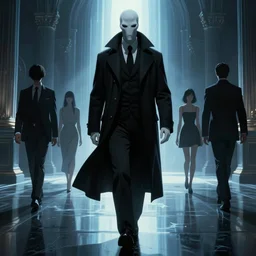 morpheus the sandman with black overcoat netflix dreaming walking hours by h. r. giger, by yoshitaka amano, karol bak, cinematic, filmic, lumen reflections, in a symbolic and meaningful style