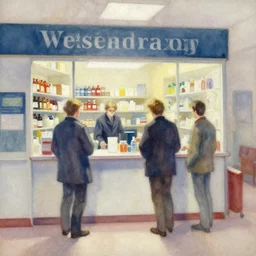 paint brush strokes, abstract watercolor painting of western pharmacy, art by hans dahl, by jesper ejsing, art by anders zorn, wonderful masterpiece by greg rutkowski, cinematic light, american romanticism by greg manchess, creation by tyler edlin