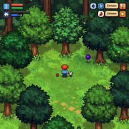 a clearing in a forest in the style of a sierra point and click adventure game