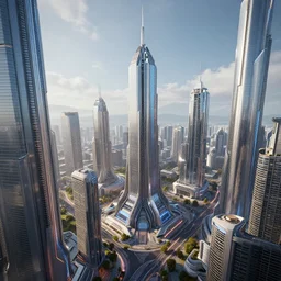 a photo of a futuristic city from 2 1 0 0 with very advanced technology, extremely high detail, 8 k uhd, trending on artstation