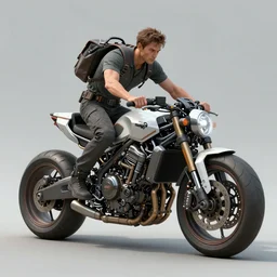 an concept art illustration, man riding on a mechanical motorcycle biome, sci - fi, style by dylan cole and feng zhu and wlop, unreal engine, trending in artstation, octane render, ultra sharp, 8 k