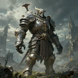 highly detailed elden ring portrait photo of a huge armored titanic humanoid demonic mumakil standing in a scenic dystopian environment, dramatic light, hyperrealistic illustration by william didier - pouget