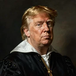 a caravaggio portrait of donald frump, trumps much fatter and weirder looking cousin